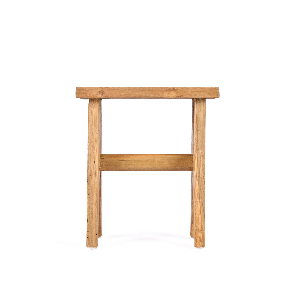Wooden stool on a white background side view