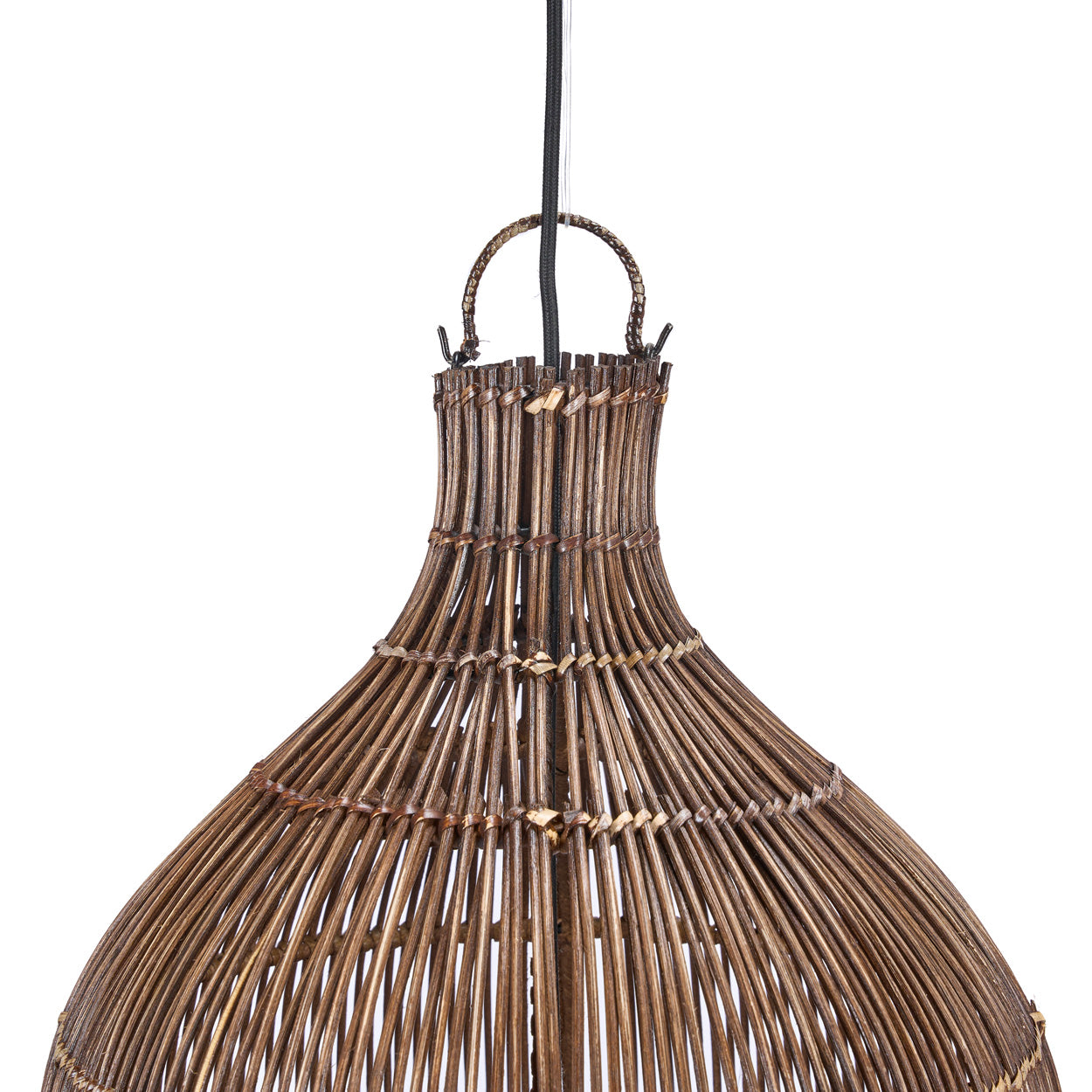 Close view of The Oasis Tower Pendant - Dark Walnut - XL on a white background