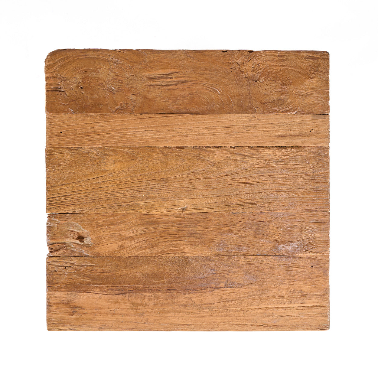 Wooden top of stool on a white background