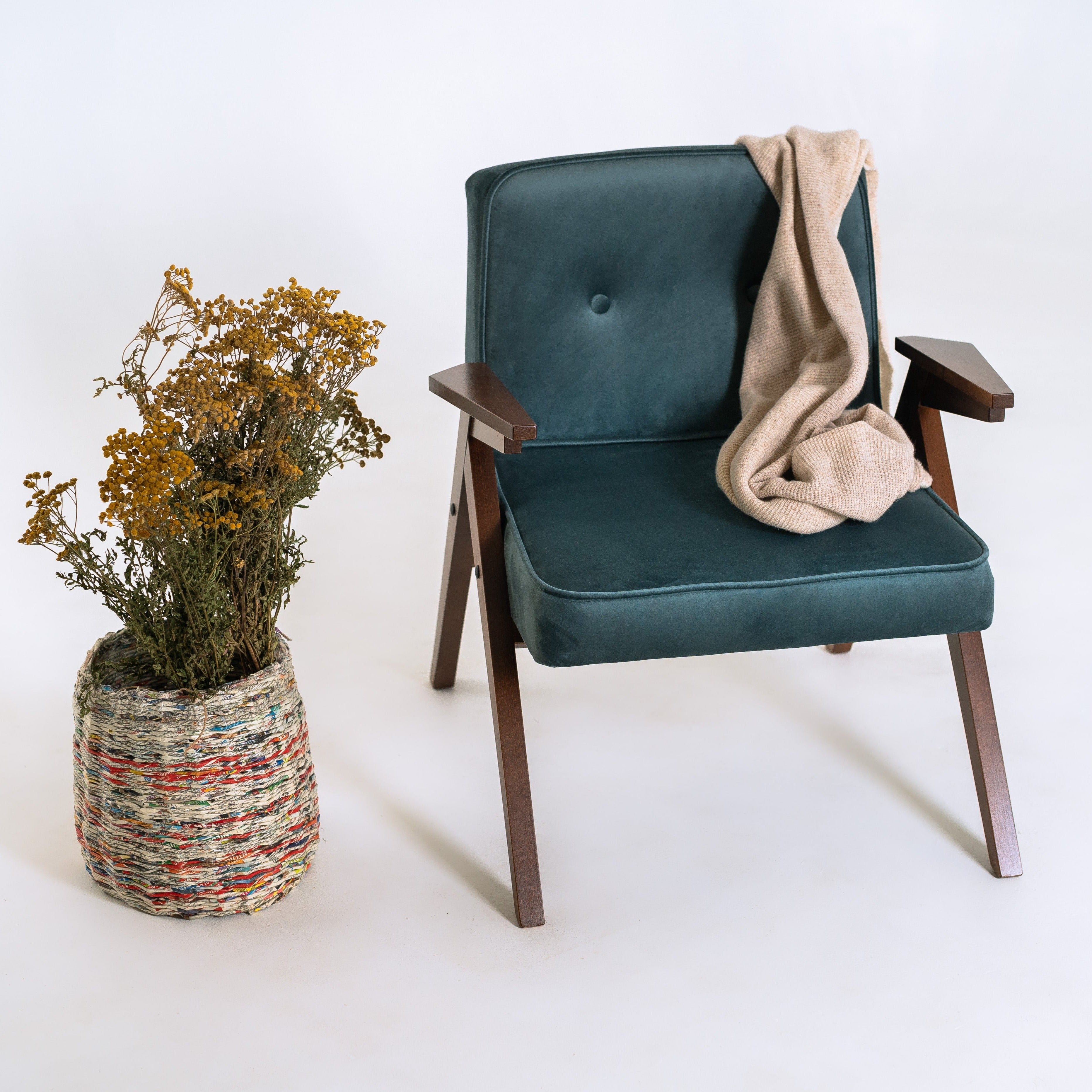 VINC Sessel - Blaubeere - Nussig