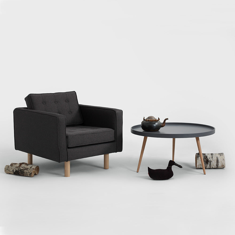 TOPIC WOOD Armchair Graphite