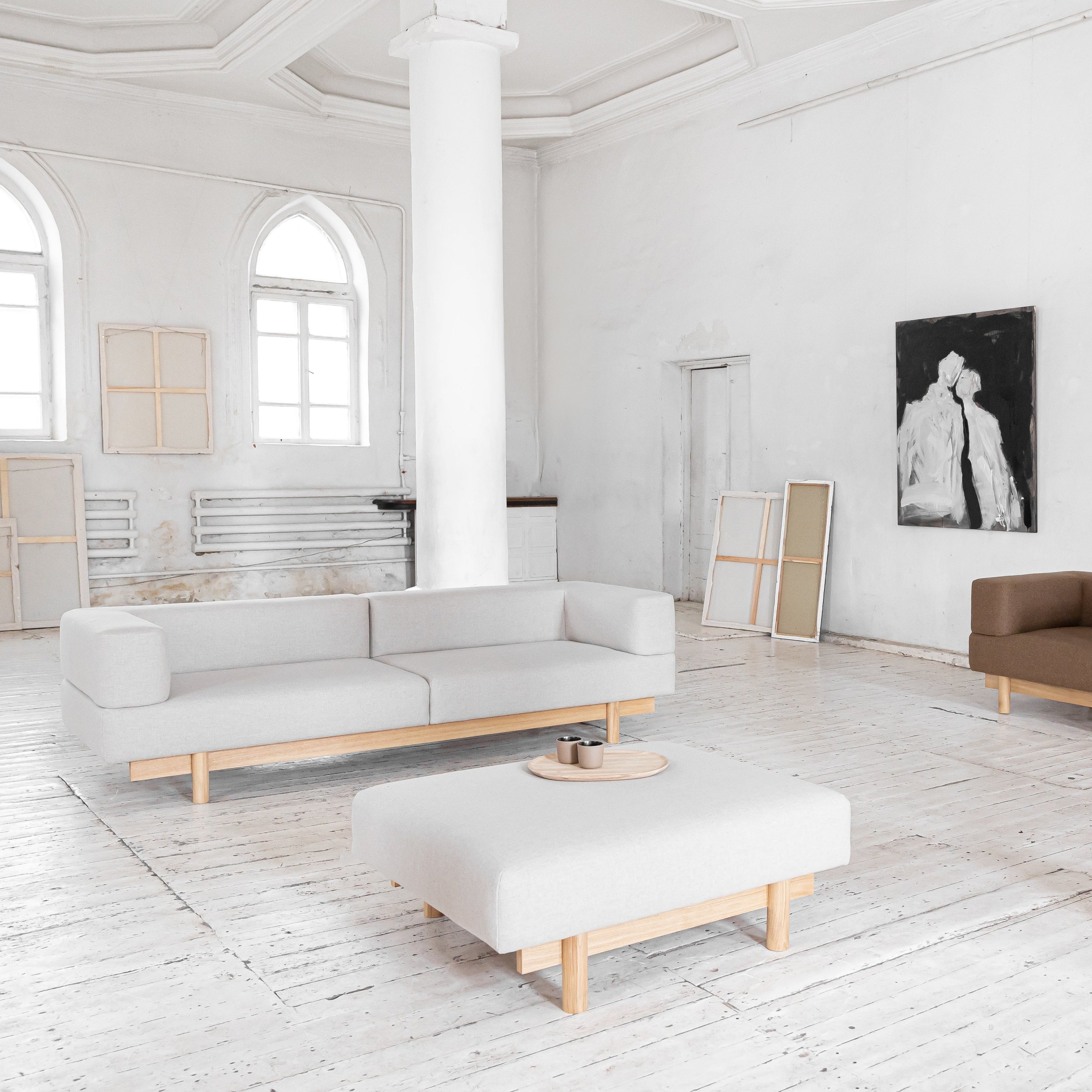 Alchemist 3 Seater Sofa Interior with Pouffe