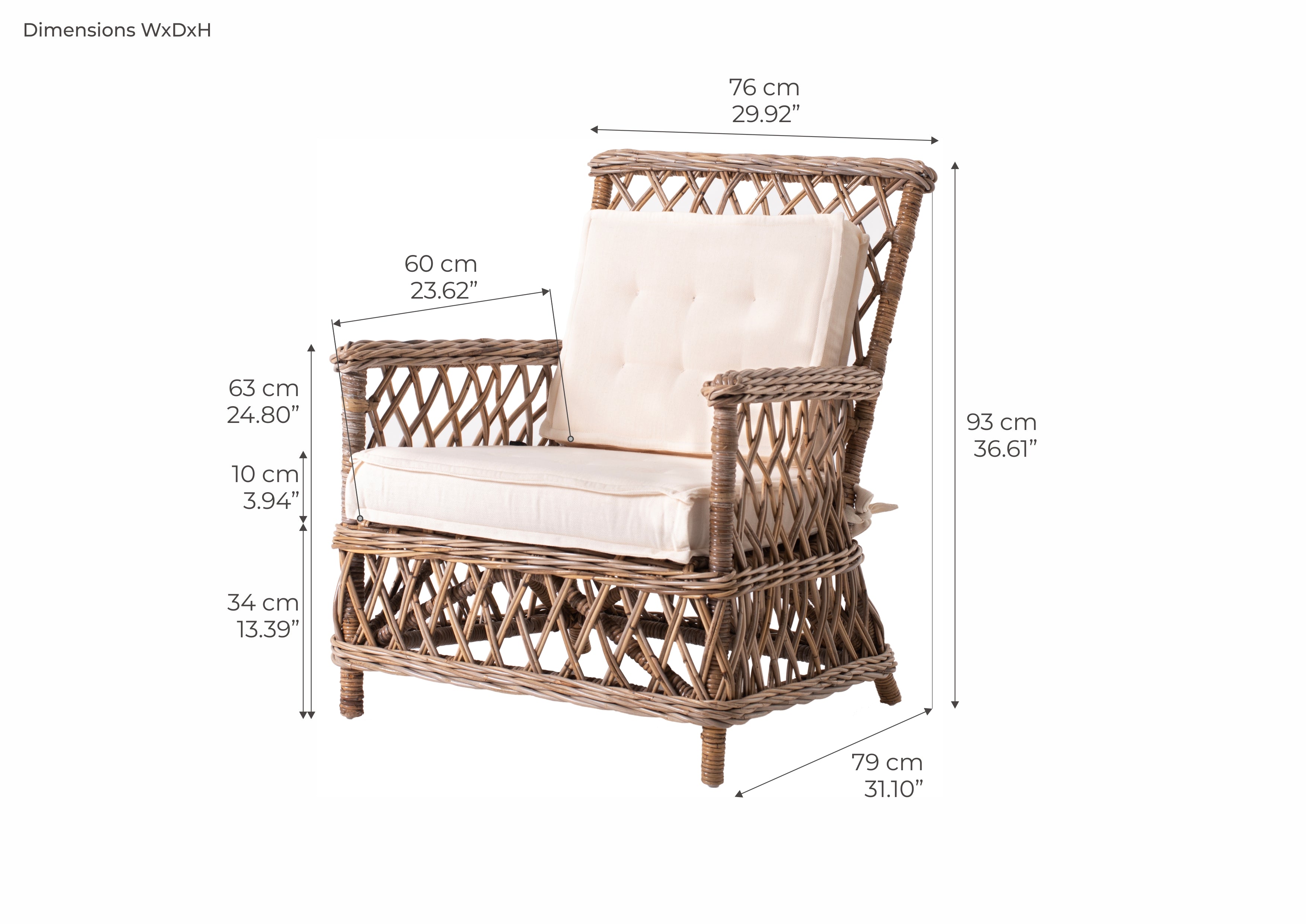 MARQUIS Chair Dimensions