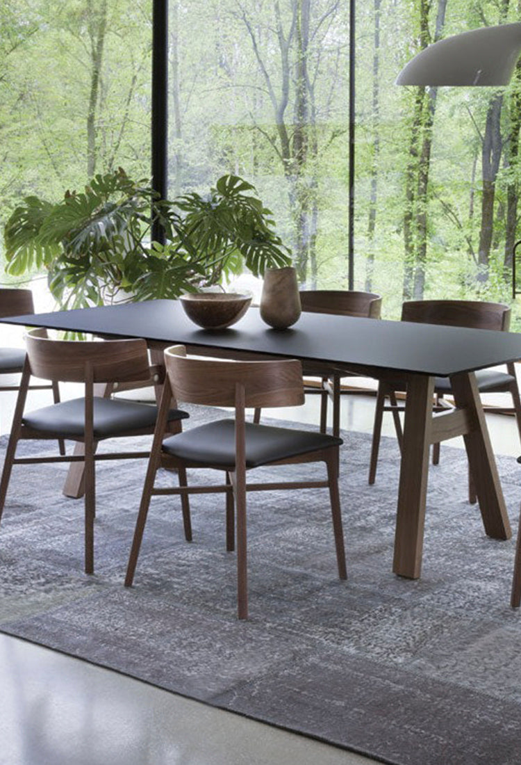 Danish design wooden chair near dining table