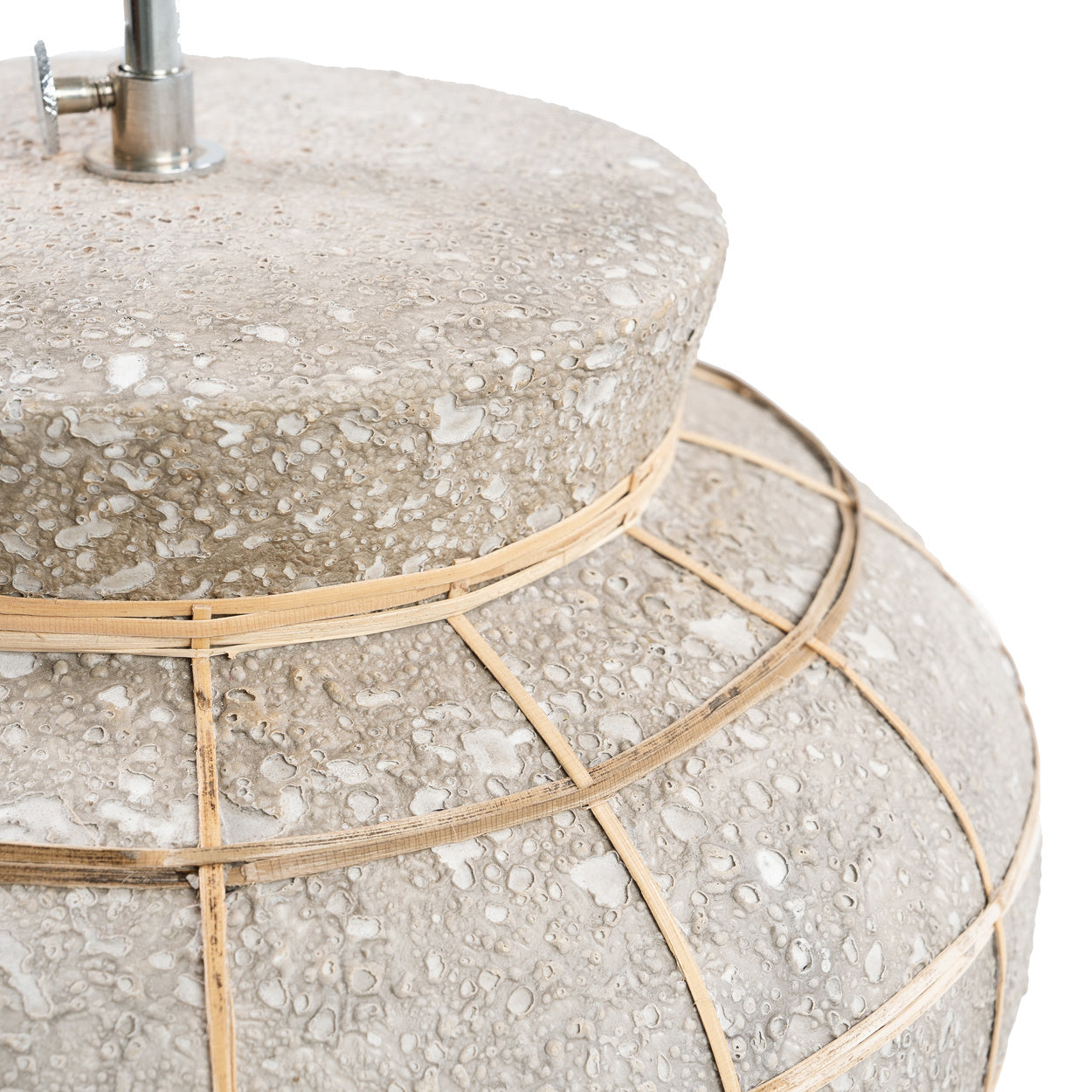The LIPSI Table Lamp - Natural Concrete Close View