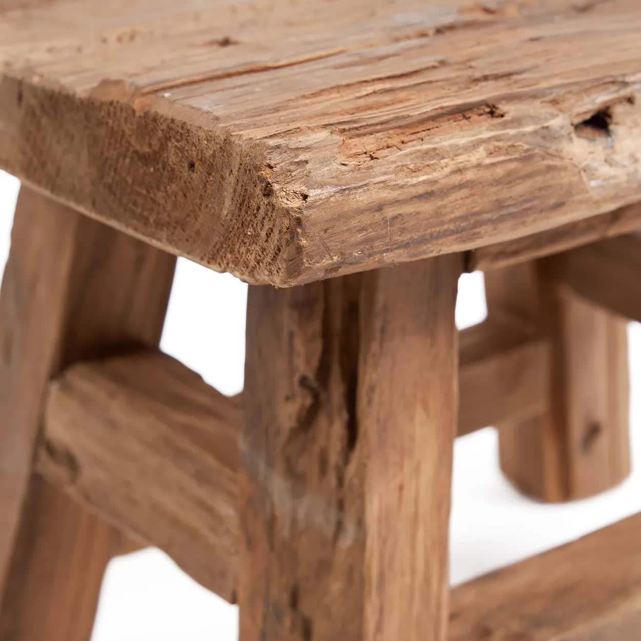 THE YOKE Stool Natural Close View
