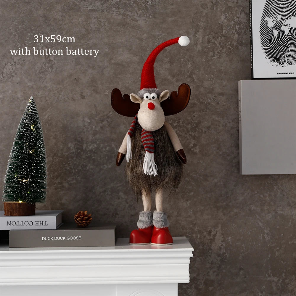 Große stehende Weihnachtsrentierpuppe mit LED-Lichtern