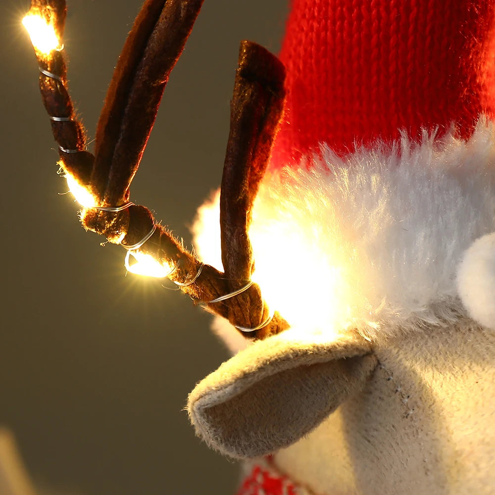 Große stehende Weihnachtsrentierpuppe mit LED-Lichtern