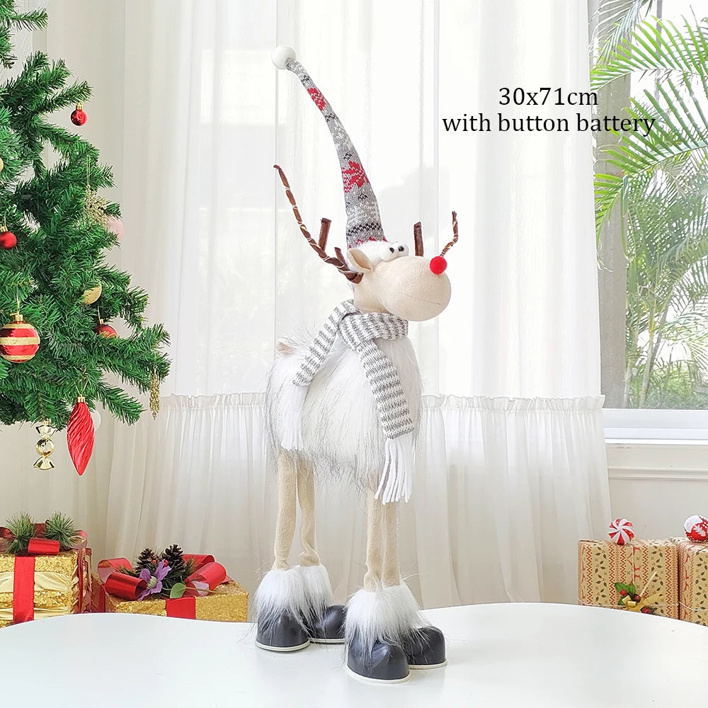Große stehende Weihnachtsrentierpuppe mit LED-Lichtern