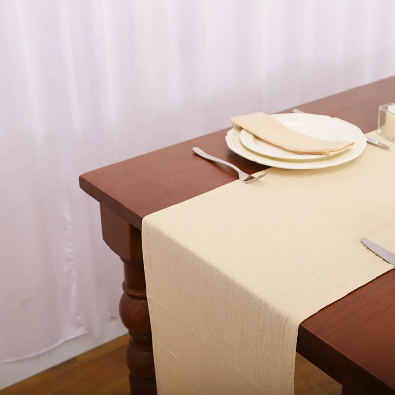 Weißer Tischläufer aus Baumwollstoff