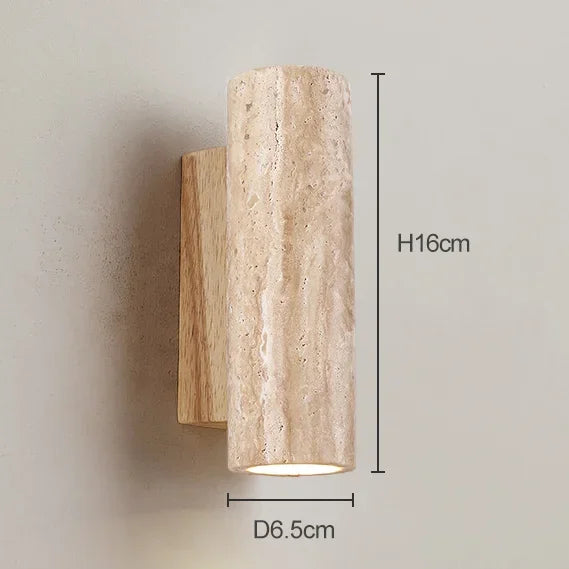 LED Wall Lamp Travertine Natural 16 cm