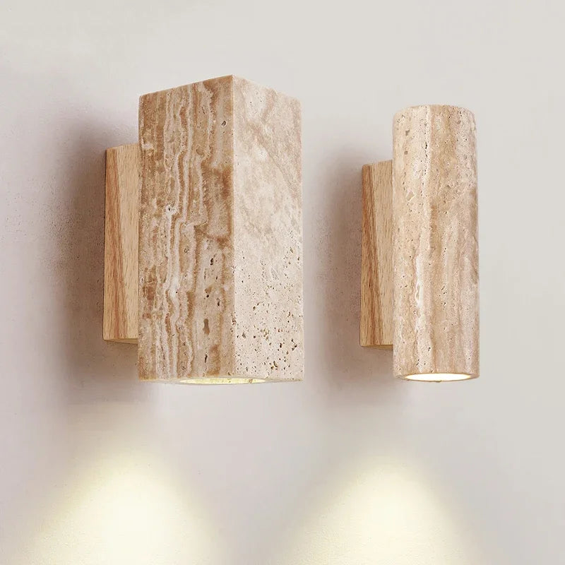 Wabi Sabi Wall Lamp From Travertine Stone 1