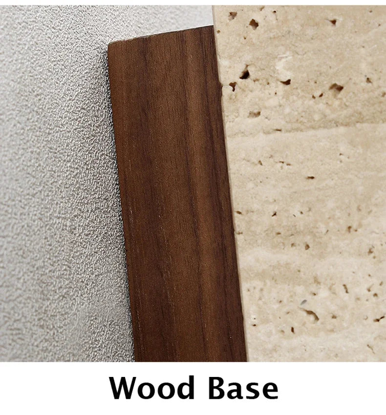 Wabi Sabi Wall Lamp From Travertine Stone Wood Base