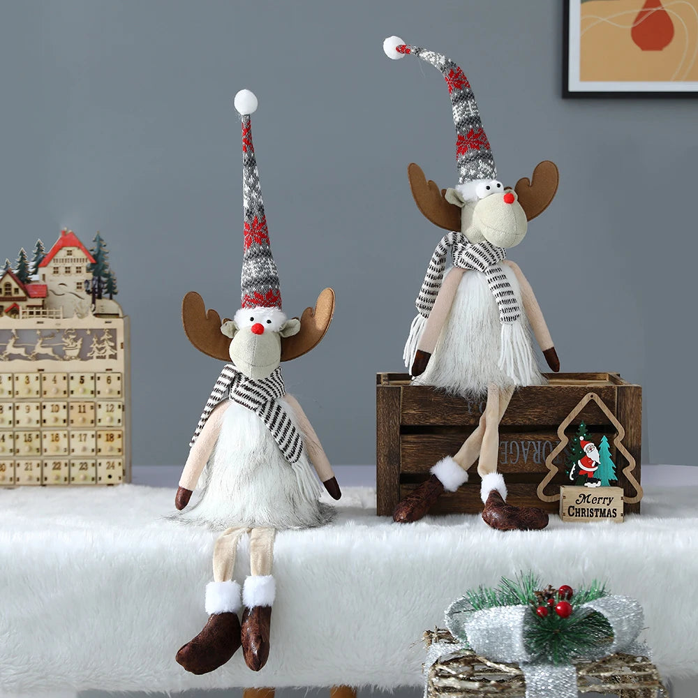 Große stehende Weihnachtsrentierpuppe mit LED-Lichtern