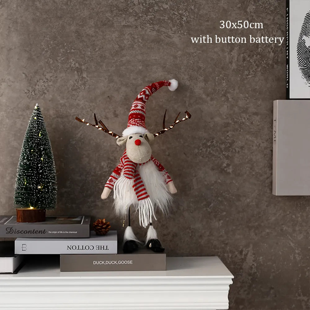 Große stehende Weihnachtsrentierpuppe mit LED-Lichtern