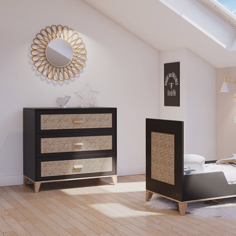 NAMI Rattan Chest of Drawers Black Interior