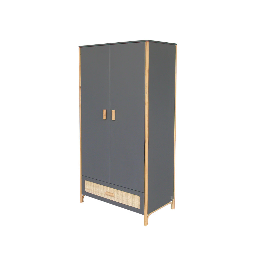 OCEANIA Rattan Wardrobe Grey