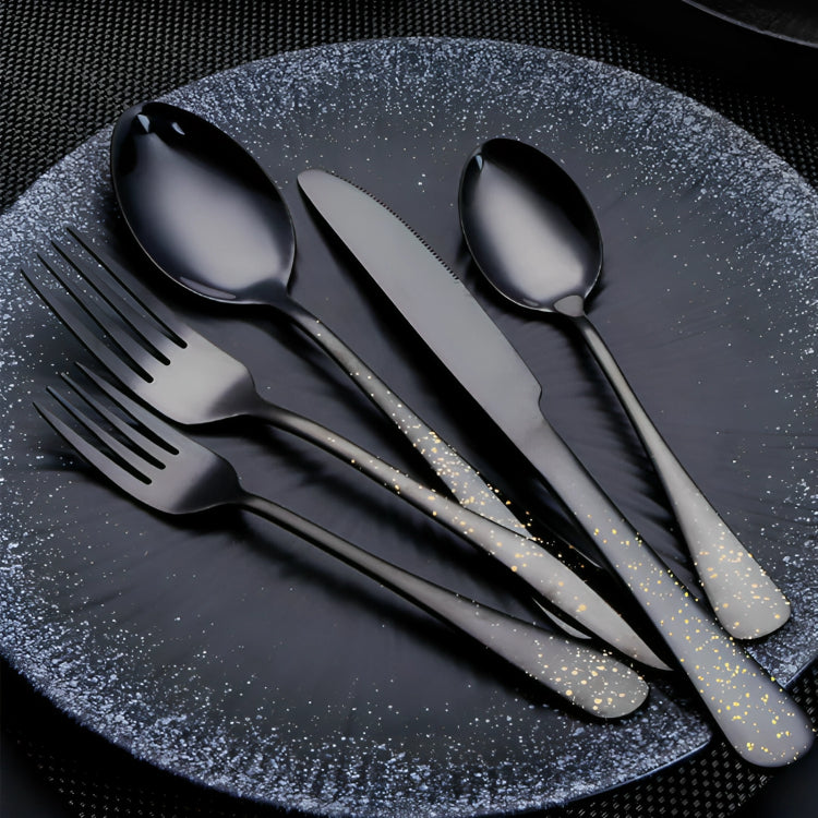 Schwarzes Tafelgeschirr aus rostfreiem Stahl