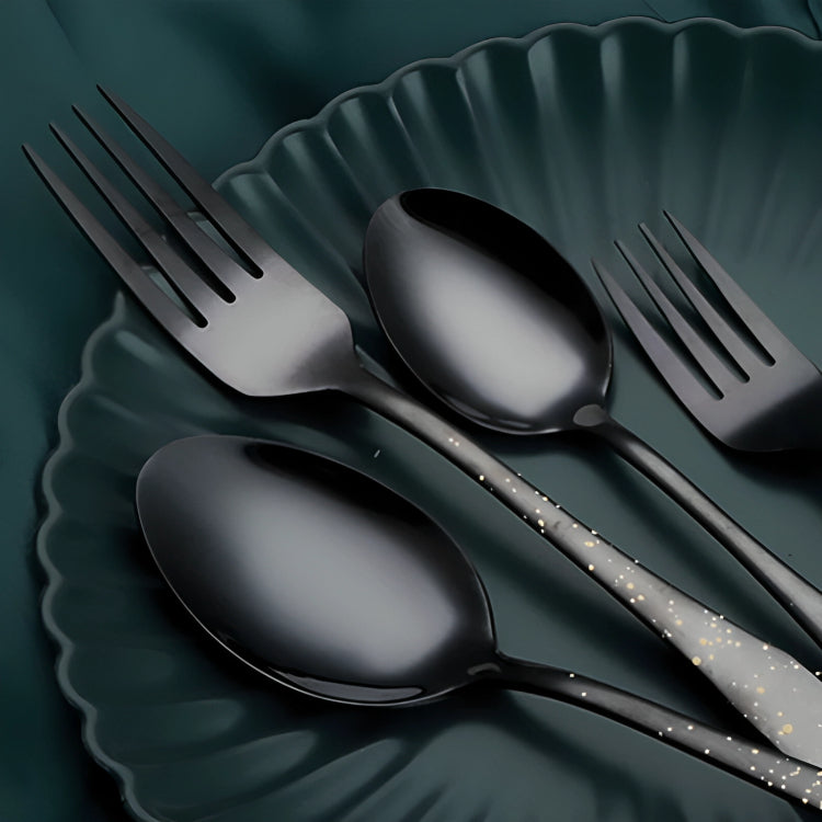 Schwarzes Tafelgeschirr aus rostfreiem Stahl