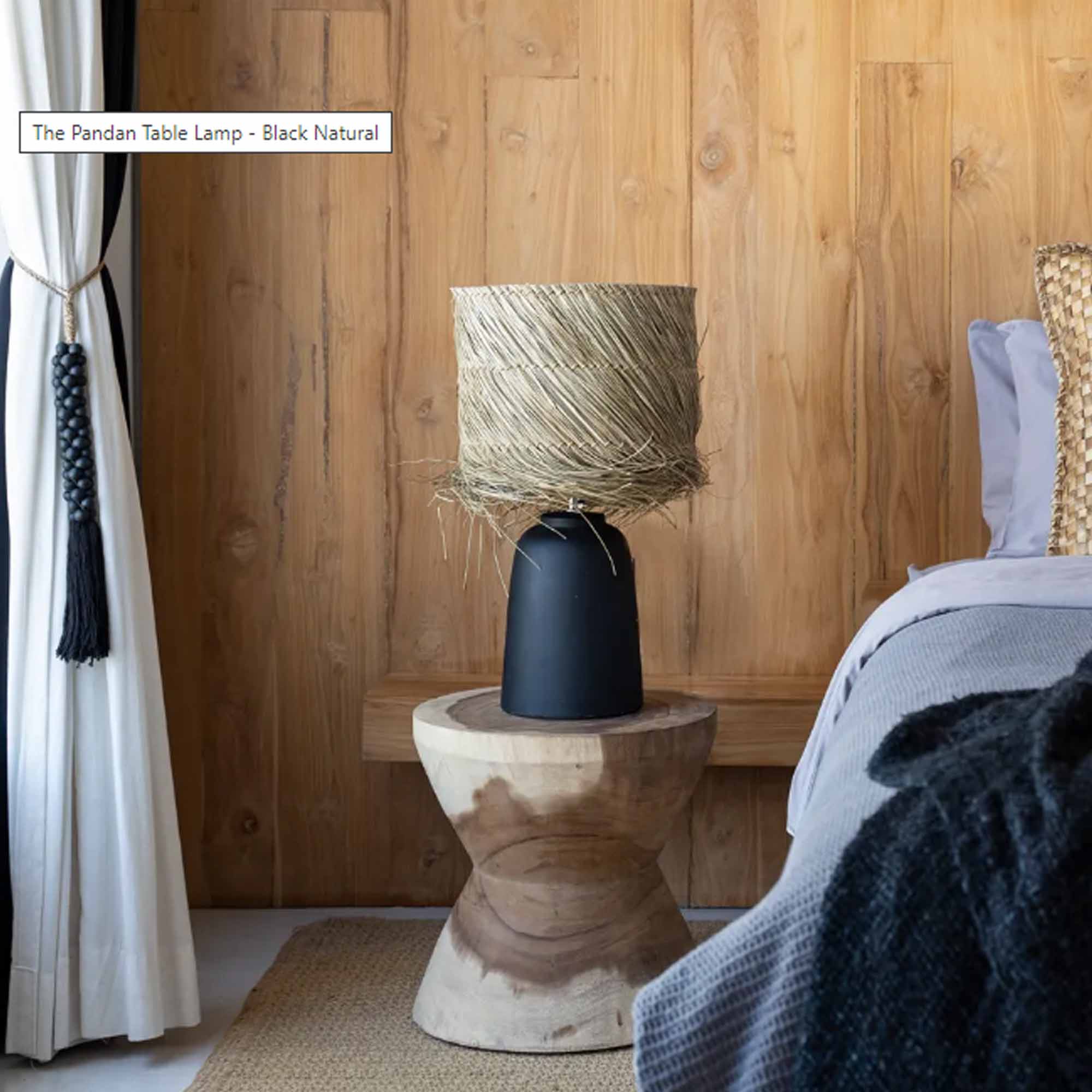 THE PANDAN Tischleuchte Schwarz Natur