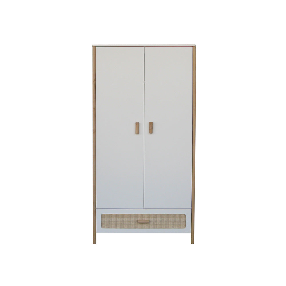 OCEANIA Rattan Wardrobe White