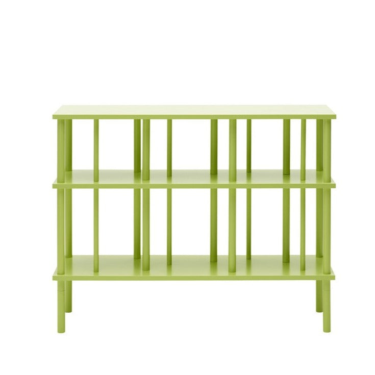 LEVEL Bookshelf green shelf , ash material front view