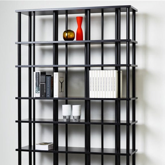 LEVEL Bookshelf LE 756 interior view, black 100 cm width