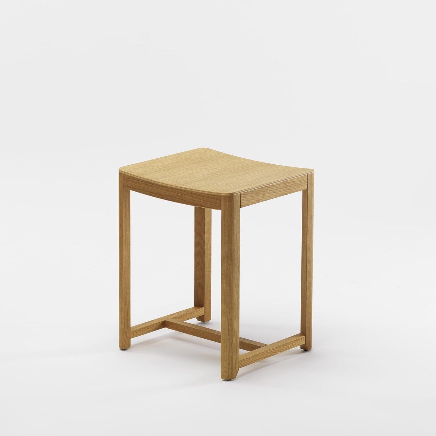 SELERI Low Stool Natural Plywood Seat front view