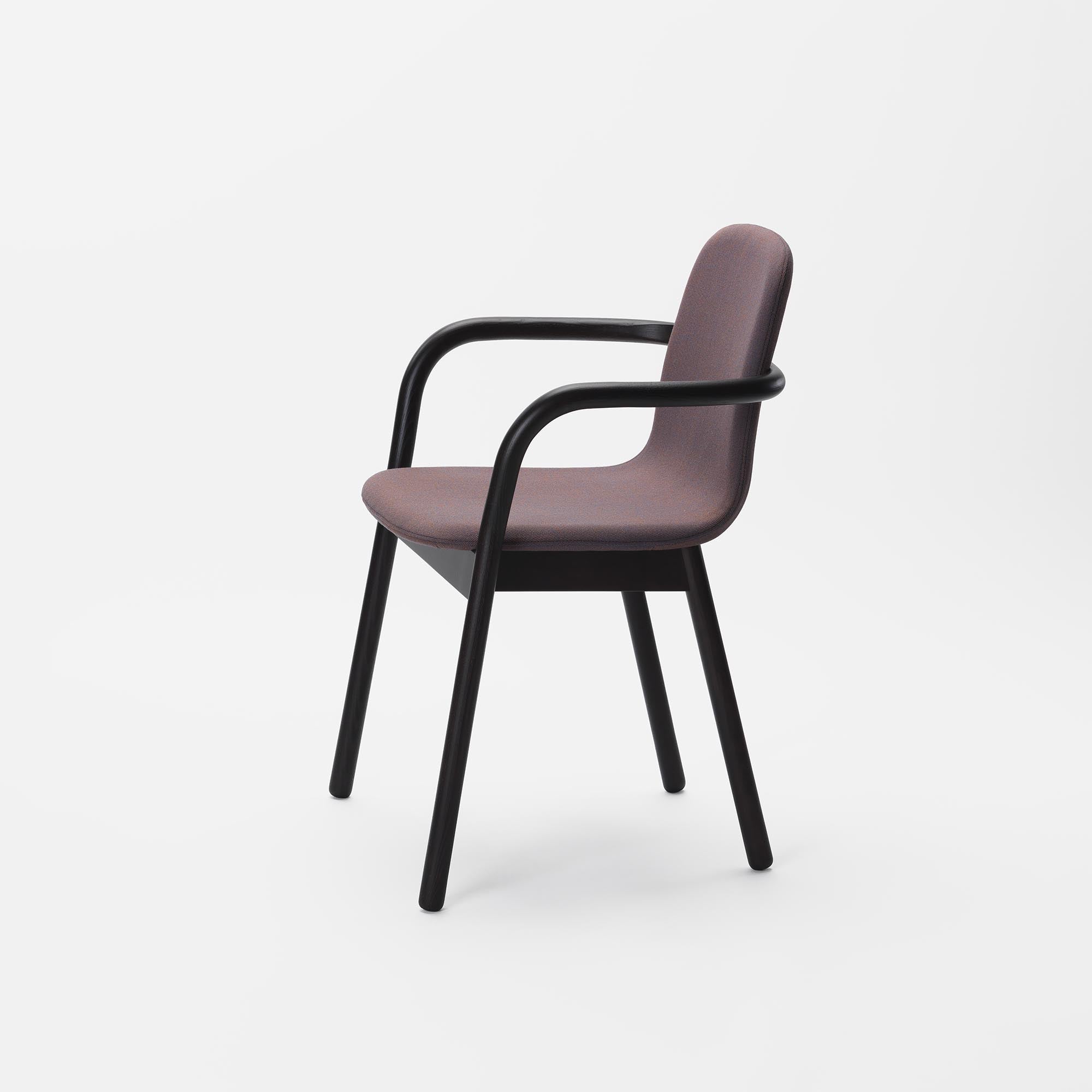 HUG ARMCHAIR Stained Ash Wenge Brown half-side view