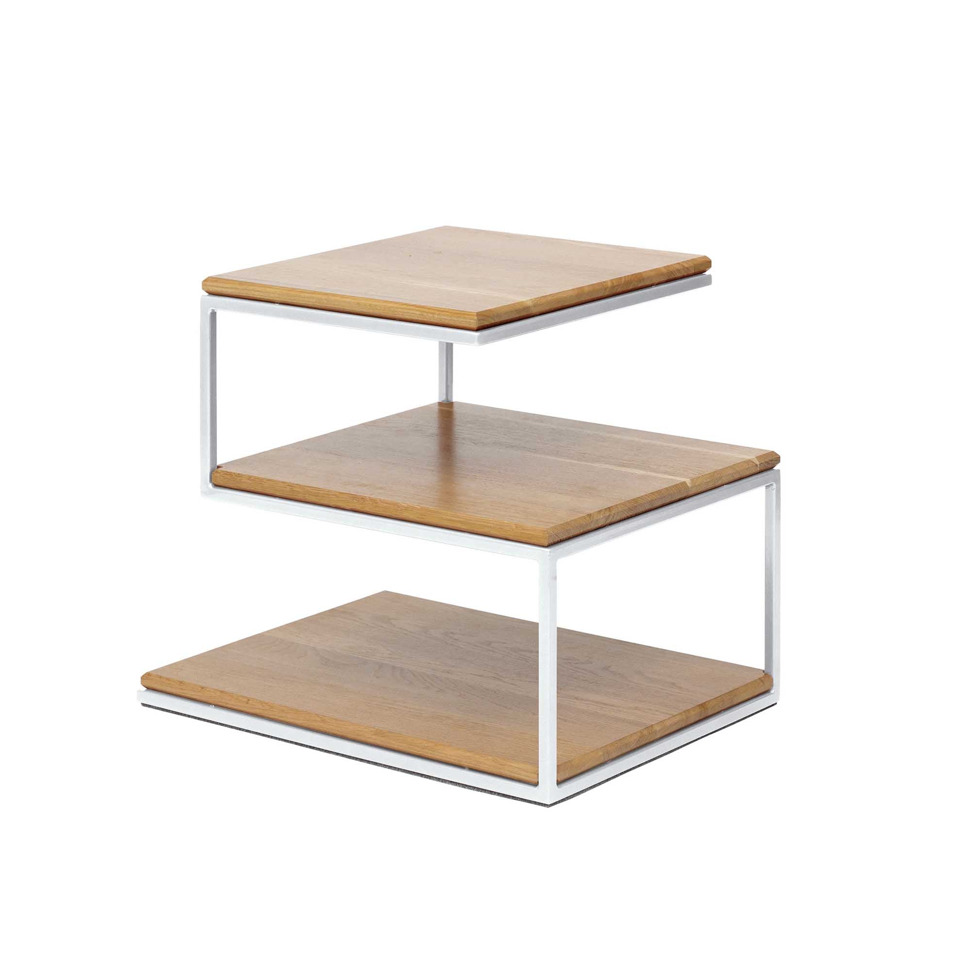 Oak Wood, Natural Colour white frame, half-side view