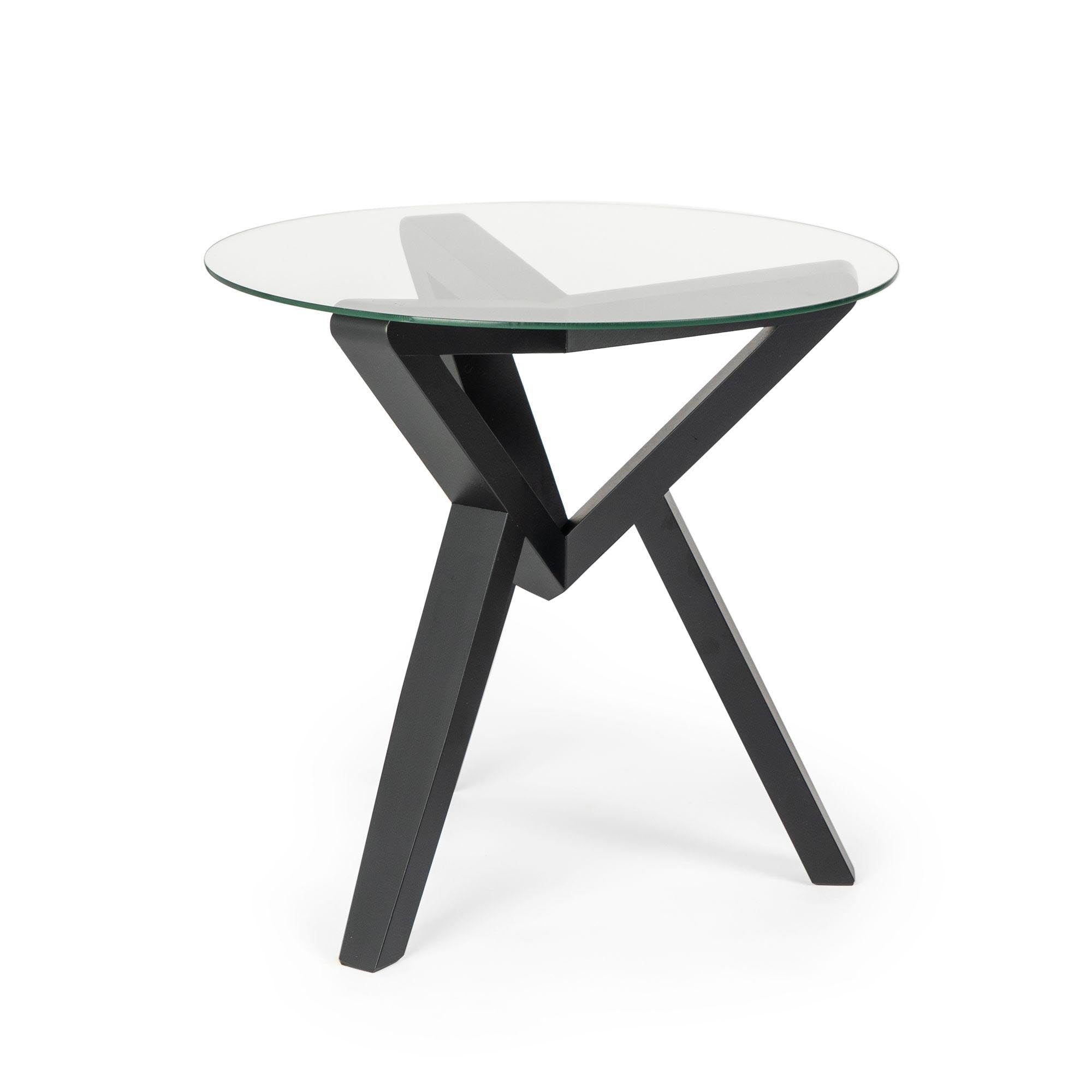 Side Table, Beech Wood Frame, Black Lacquered side view