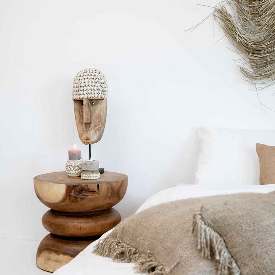 THE COWRIE MACRAME Candle Holder Natural-Small interior view