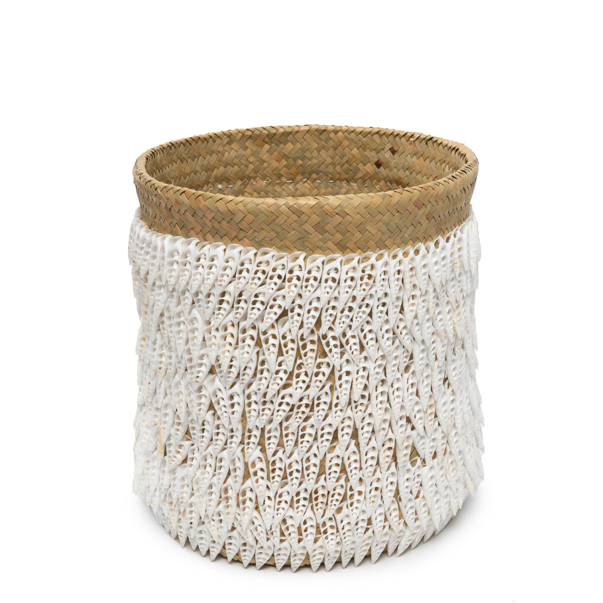 THE PANDAN Basket white shell front view