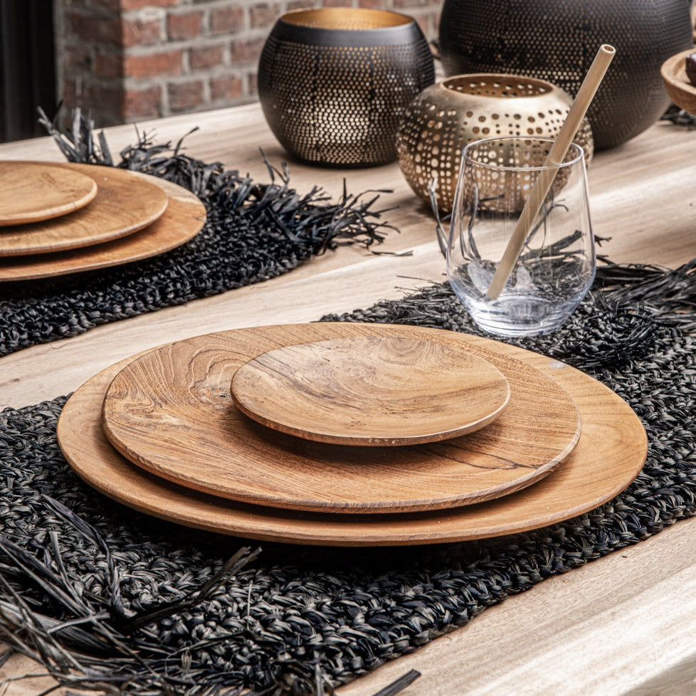 THE FRINGE RAFFIA Placemat Rectangular Black interior view
