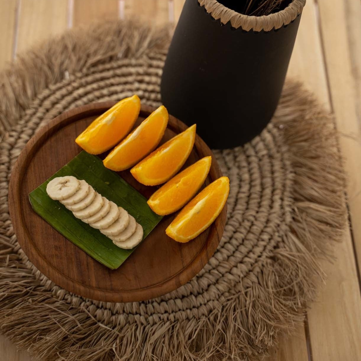 THE SEAGRASS RAFFIA Placemat Natural top interior view