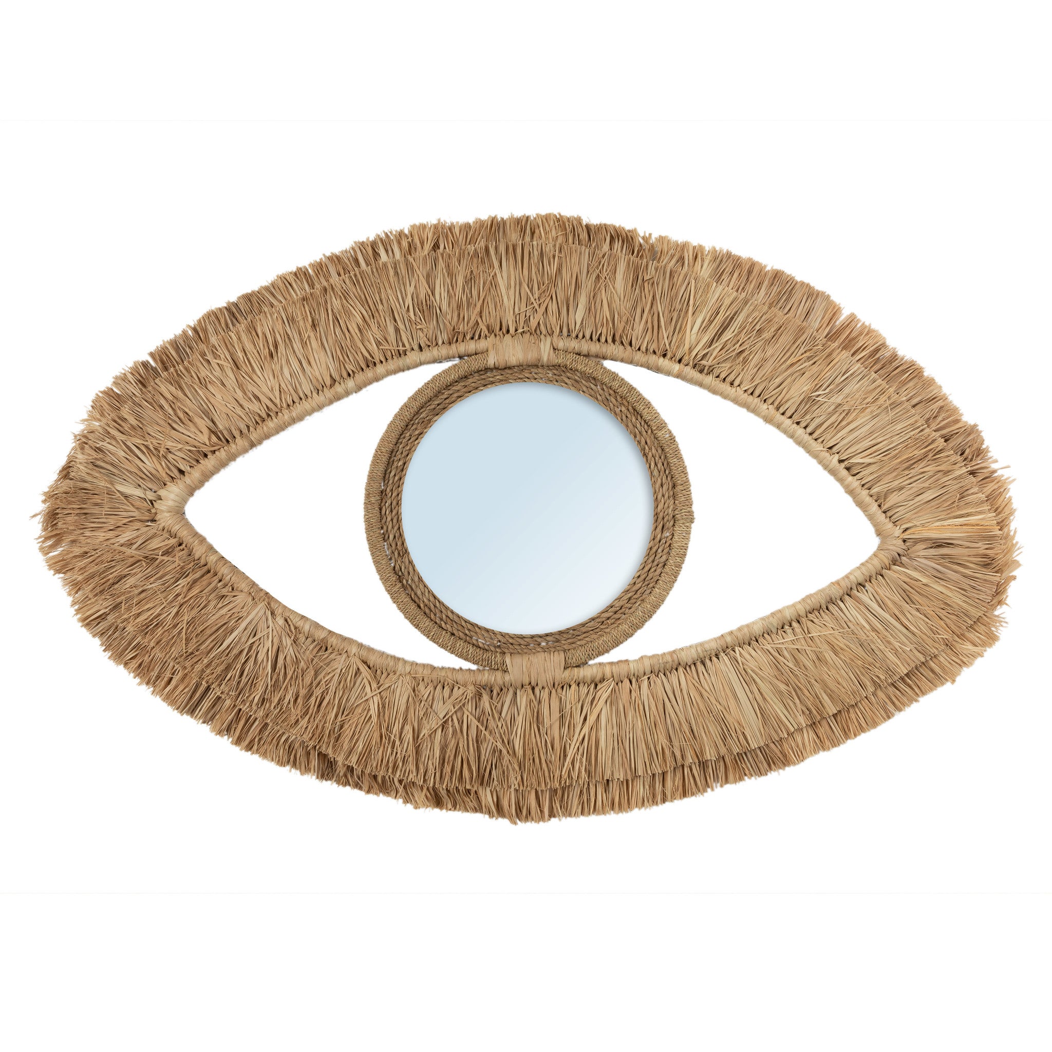 THE RAFFIA EYE Mirror FRONT VIEW