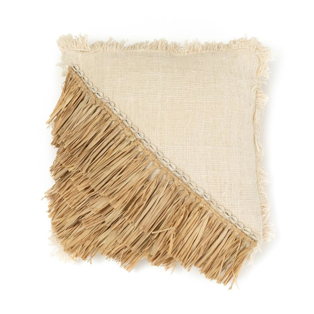 THE RAFFIA COTTON Cushion Cover front view 40x40 cm