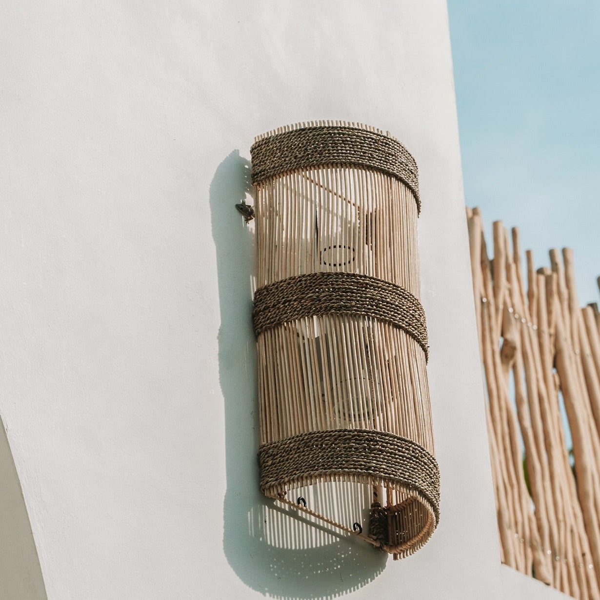 THE JALAL Wall Applique Pendant Natural below outdoor view