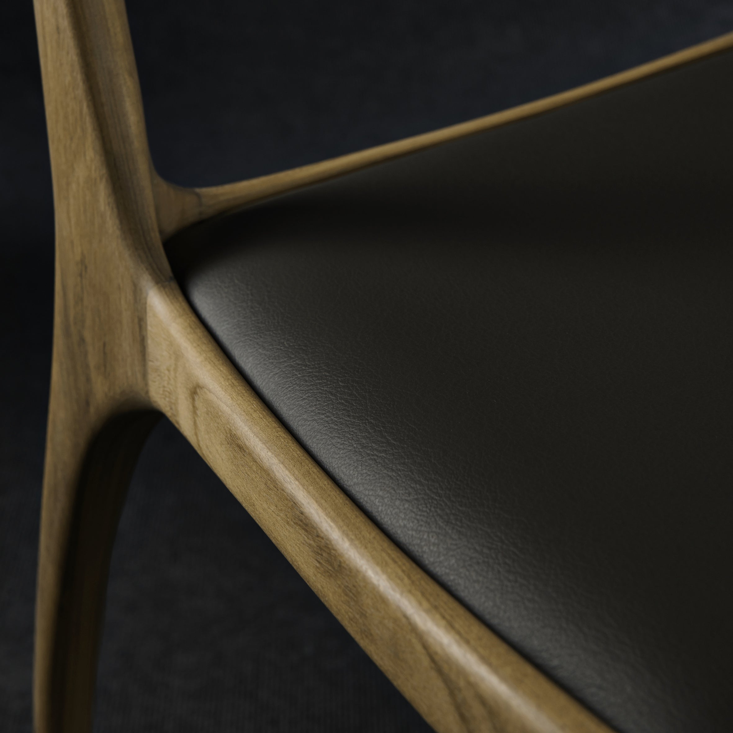 H106 SPIDER Chair afromosia crop view