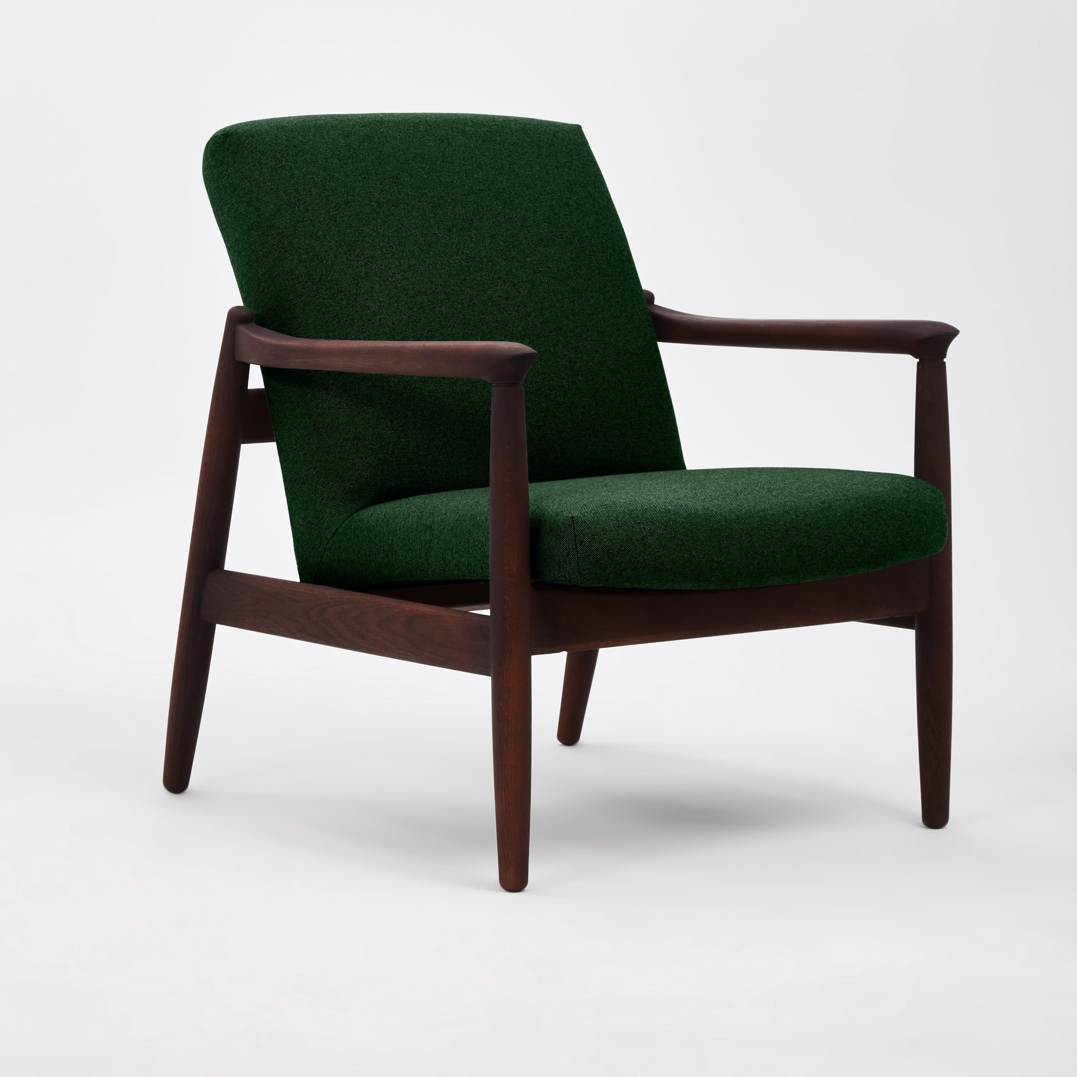 H 64 Lowback Chair upholstery colour green, oak frame