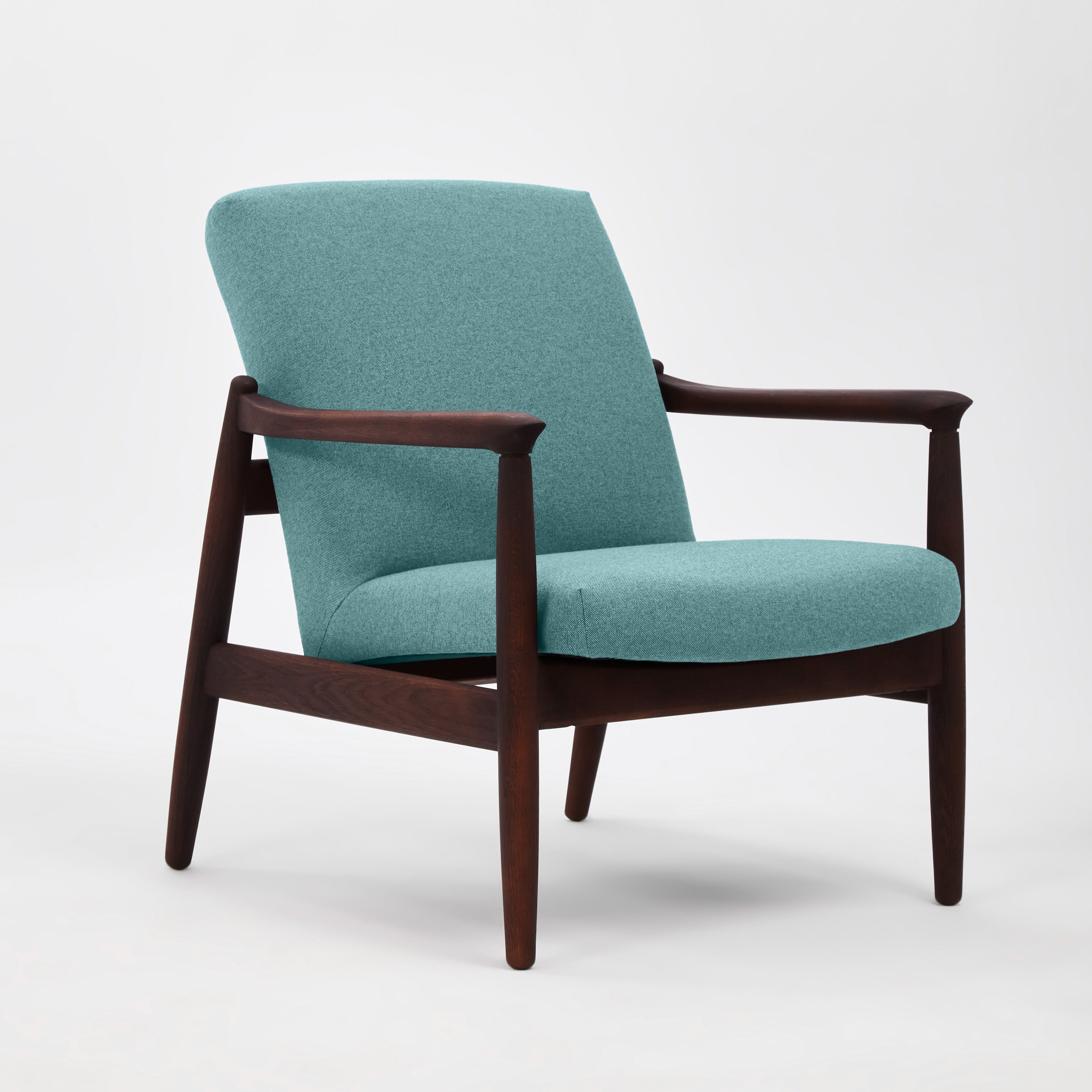 H 64 Lowback Chair Oak oak frame upholstery colour turquoise
