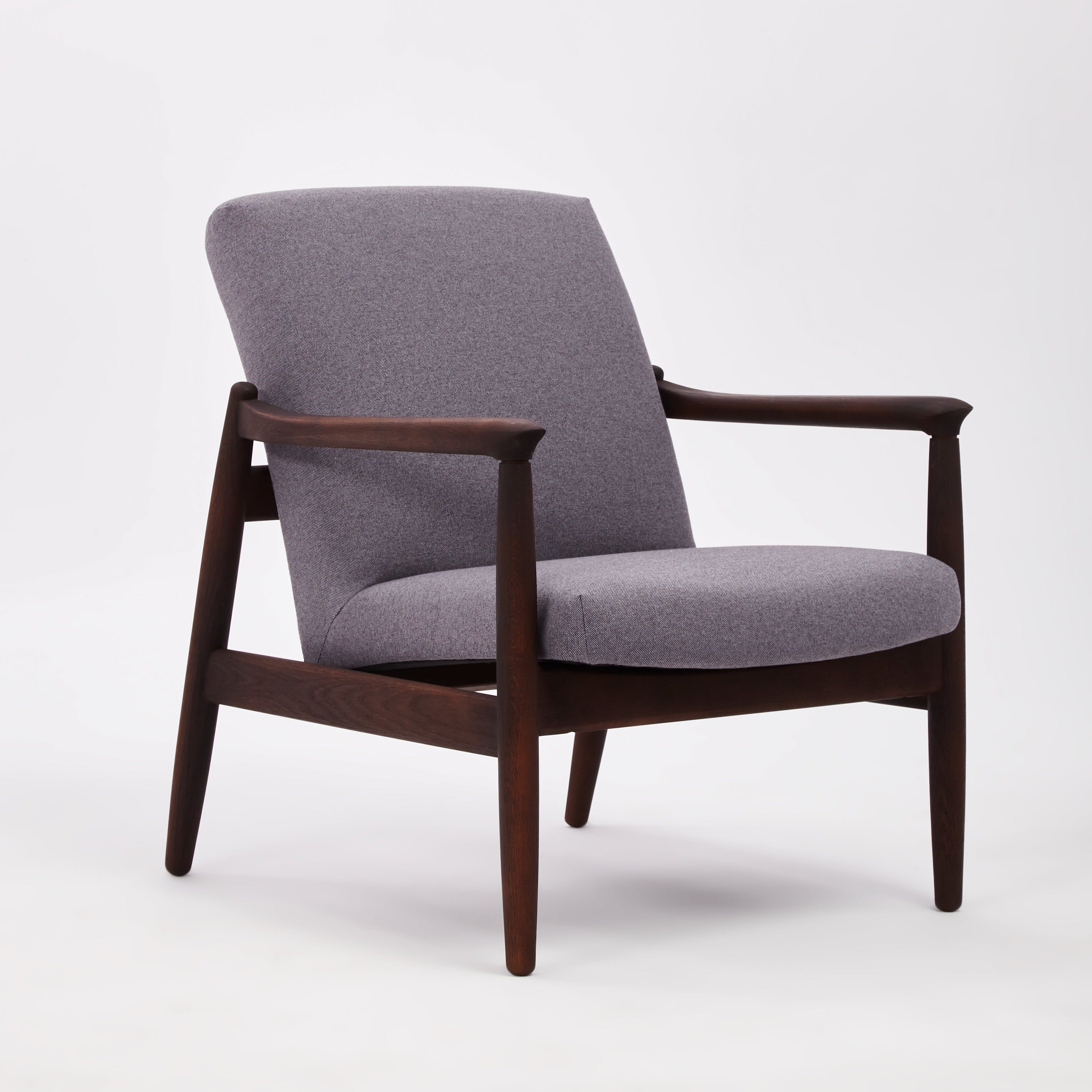 H 64 Lowback Chair oak frame upholstery colour grey