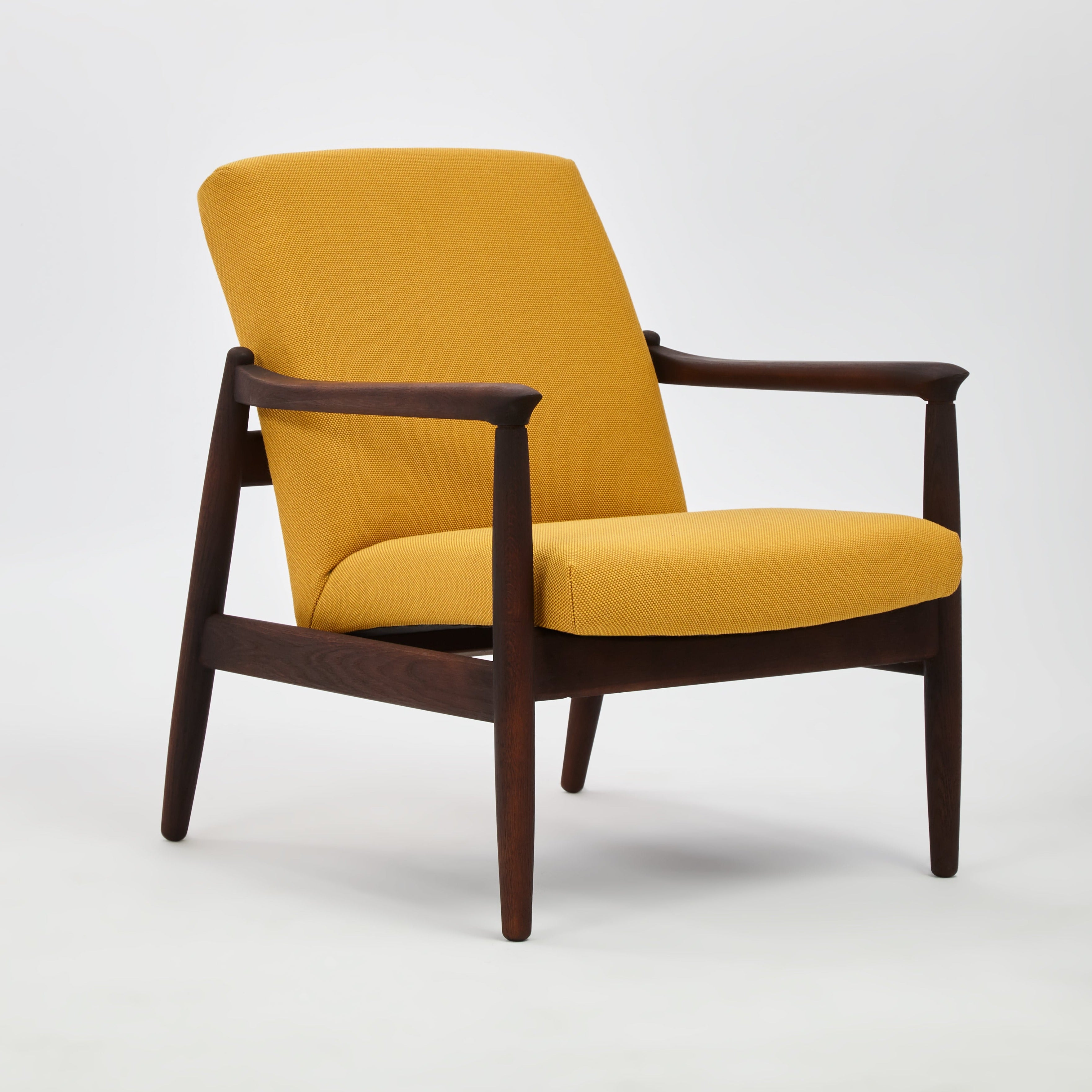 H 64 Lowback Chair oak frame upholstery colour mustard