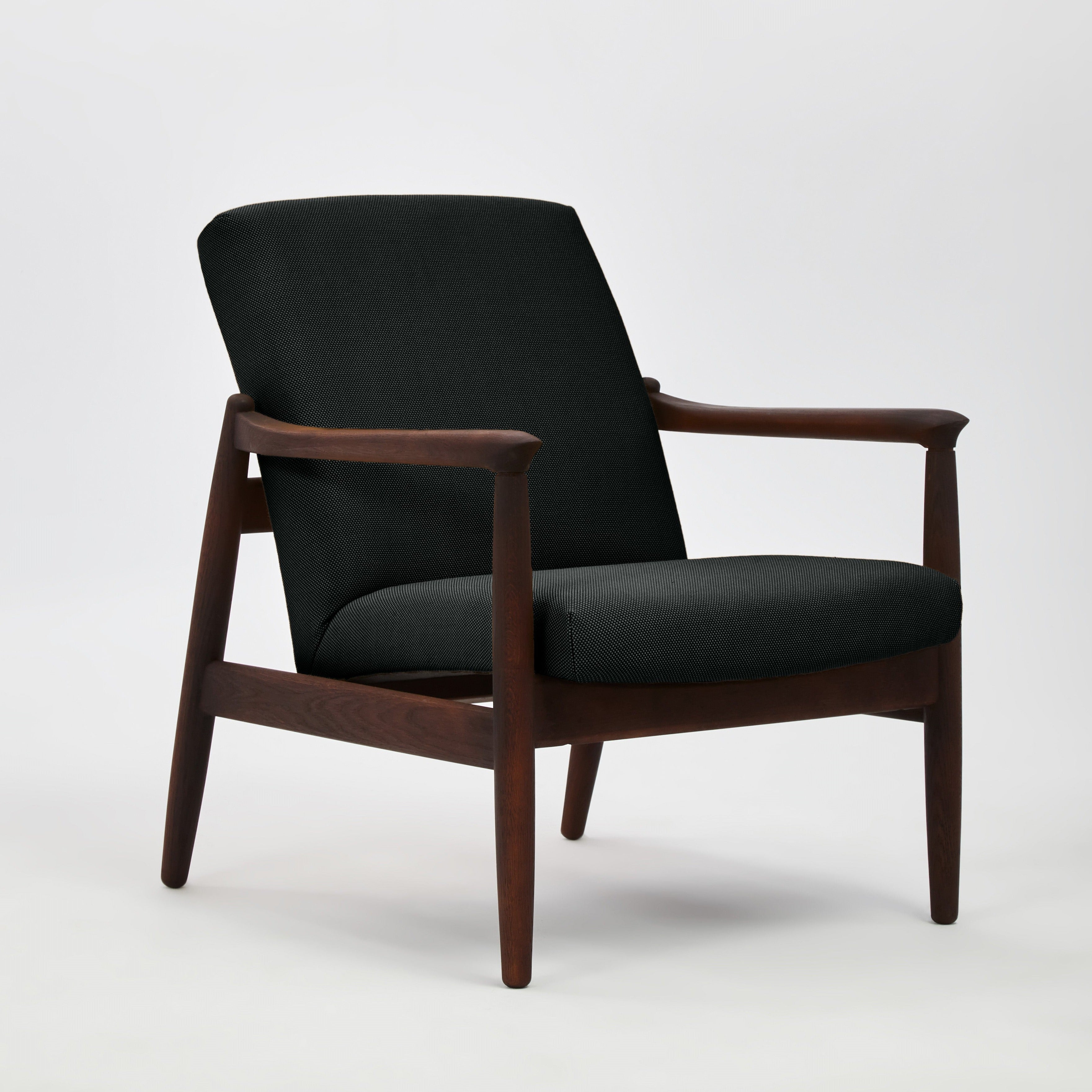H 64 Lowback Chair oak frame upholstery colour ebony black