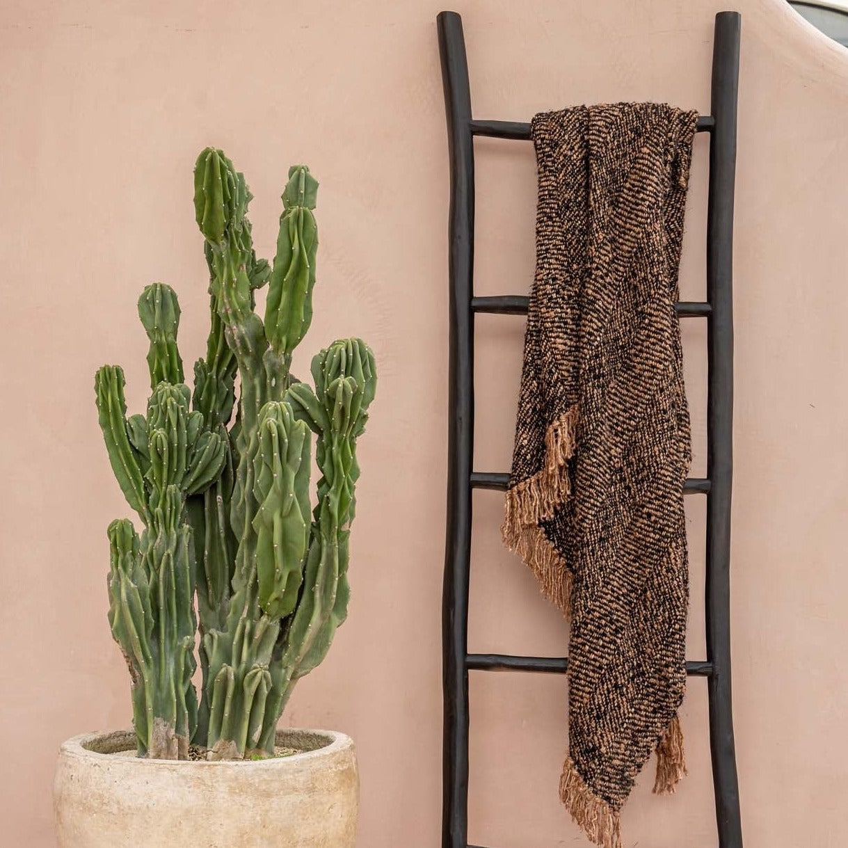 THE S'IL VOUS Plaid Black Cooper outdoor view on the ladder