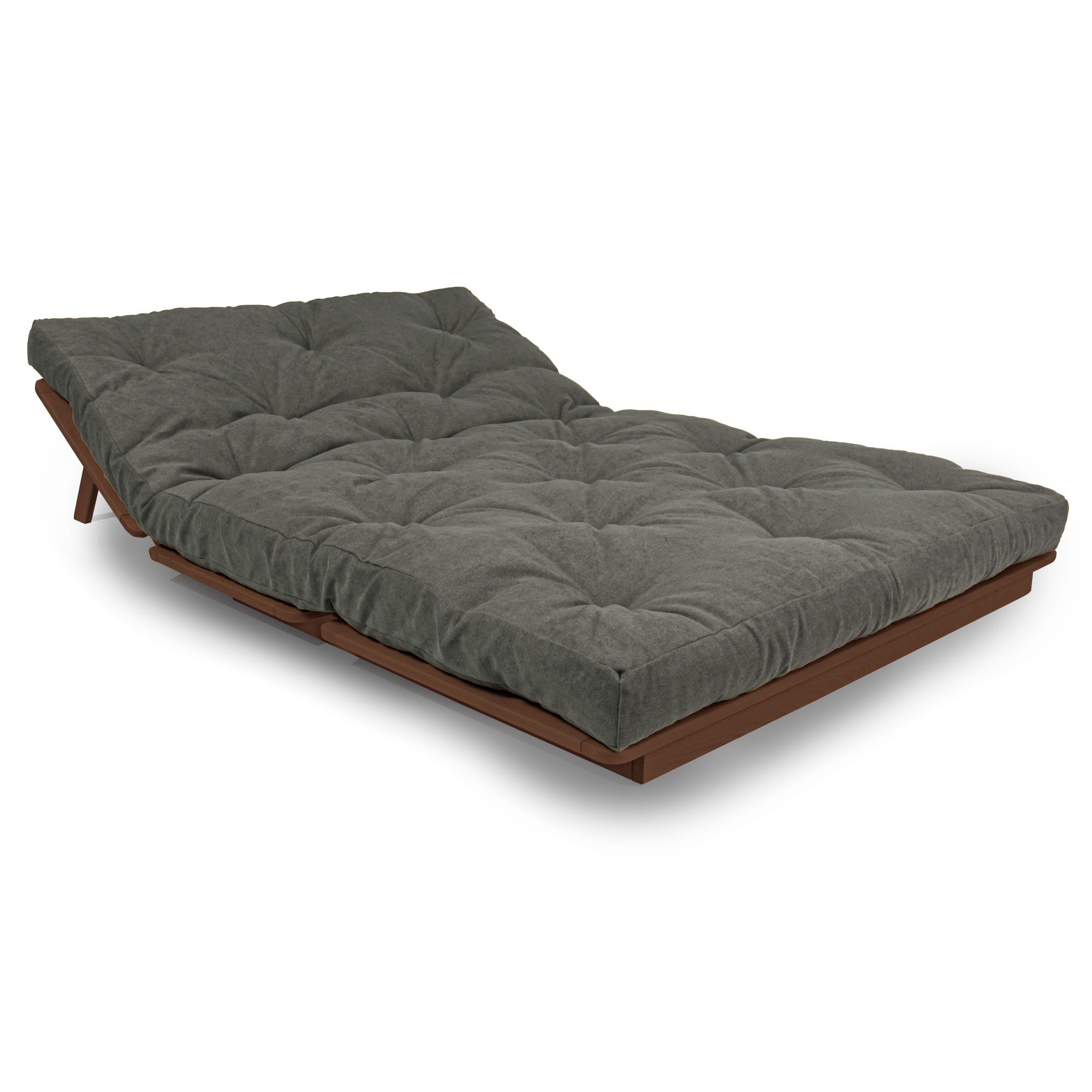 LAYTI-140 Futon-Stuhl, Buchenholz, Walnussfarbe