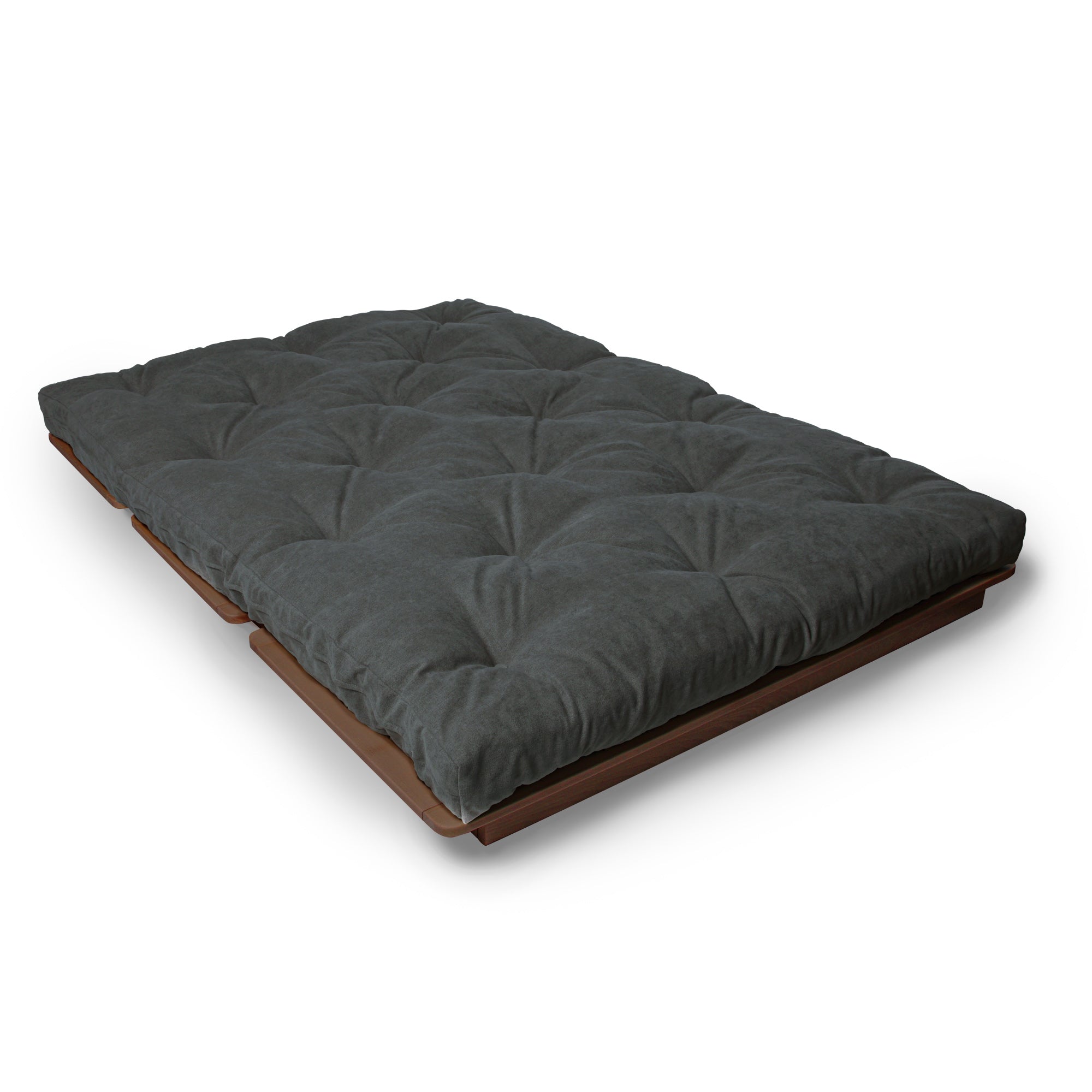 LAYTI-140 Futon-Stuhl, Buchenholz, Walnussfarbe
