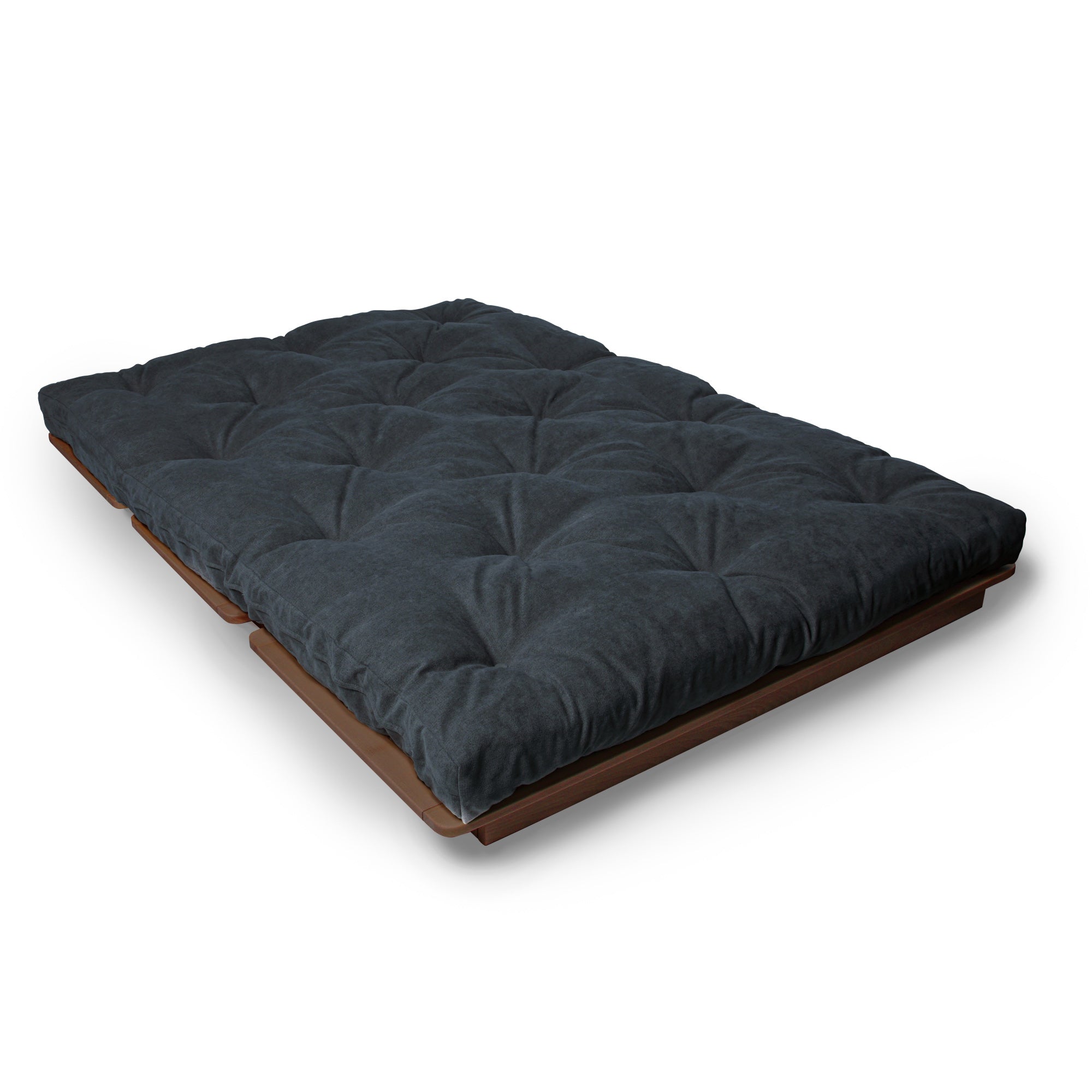 LAYTI-140 Futon-Stuhl, Buchenholz, Walnussfarbe