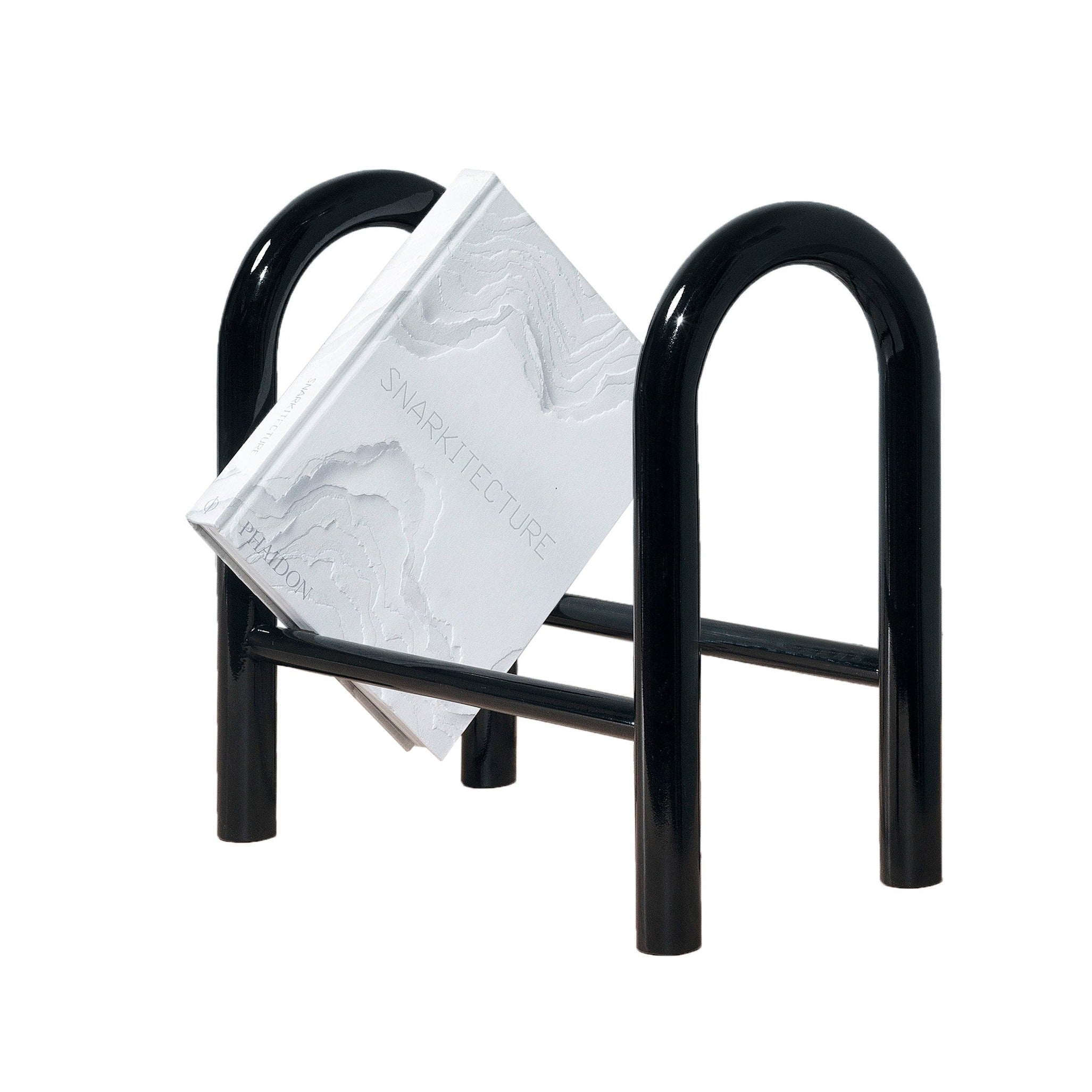 READING HORSE Bookends black oak, white white book