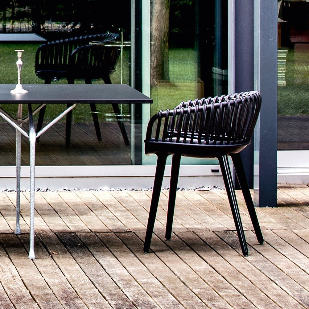 CYBORG CLUB Chair black with wicker back